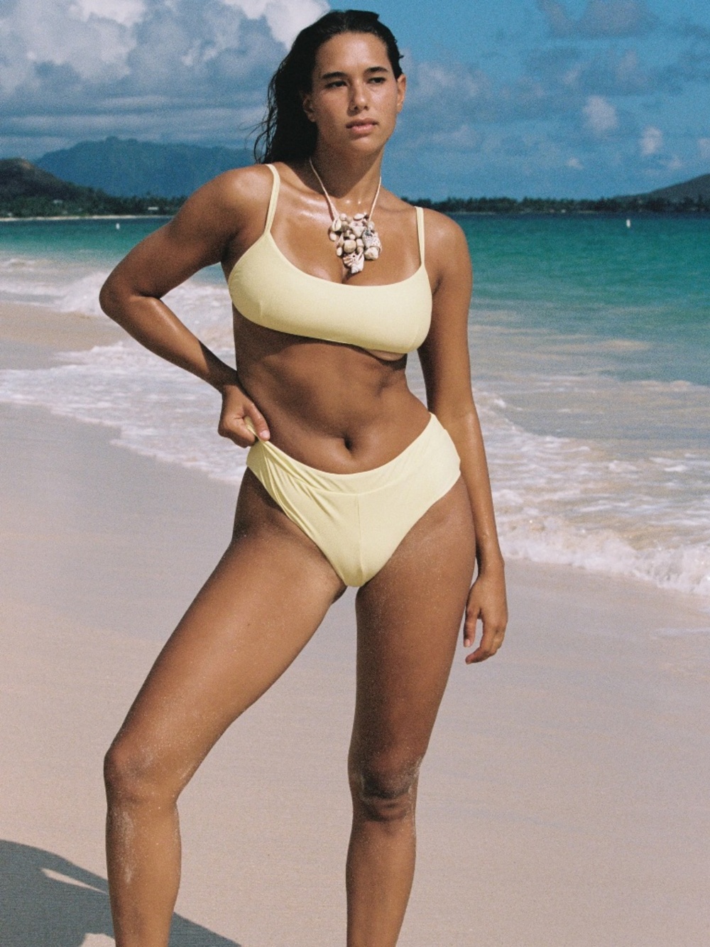 NWT Abysse Swimwear Malia Bottom in Vanilla